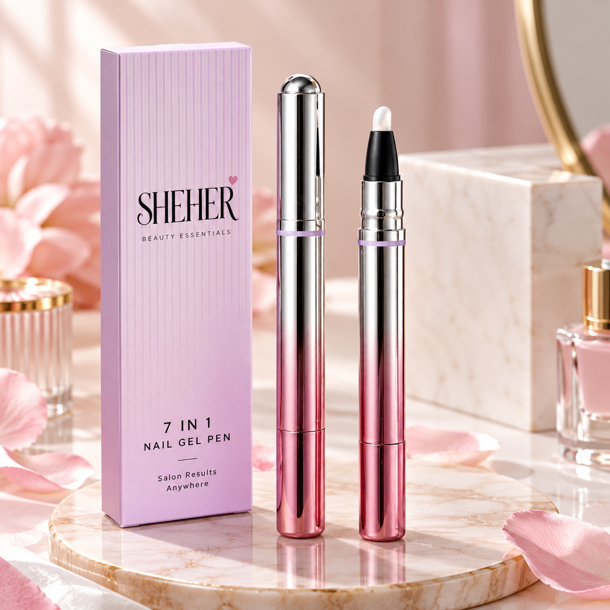 Sheher 7-in-1 Magnetic Cat Eye Nail Gel Pen Portable