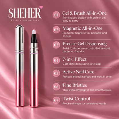 Sheher 7-in-1 Magnetic Cat Eye Nail Gel Pen Portable