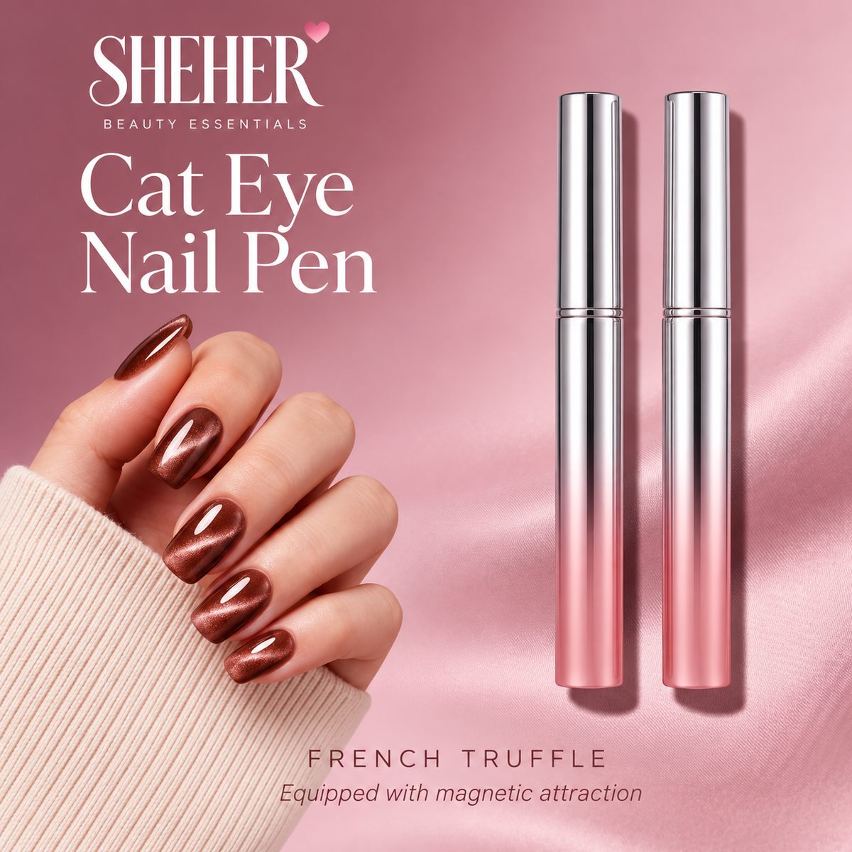 Sheher 7-in-1 Magnetic Cat Eye Nail Gel Pen Portable
