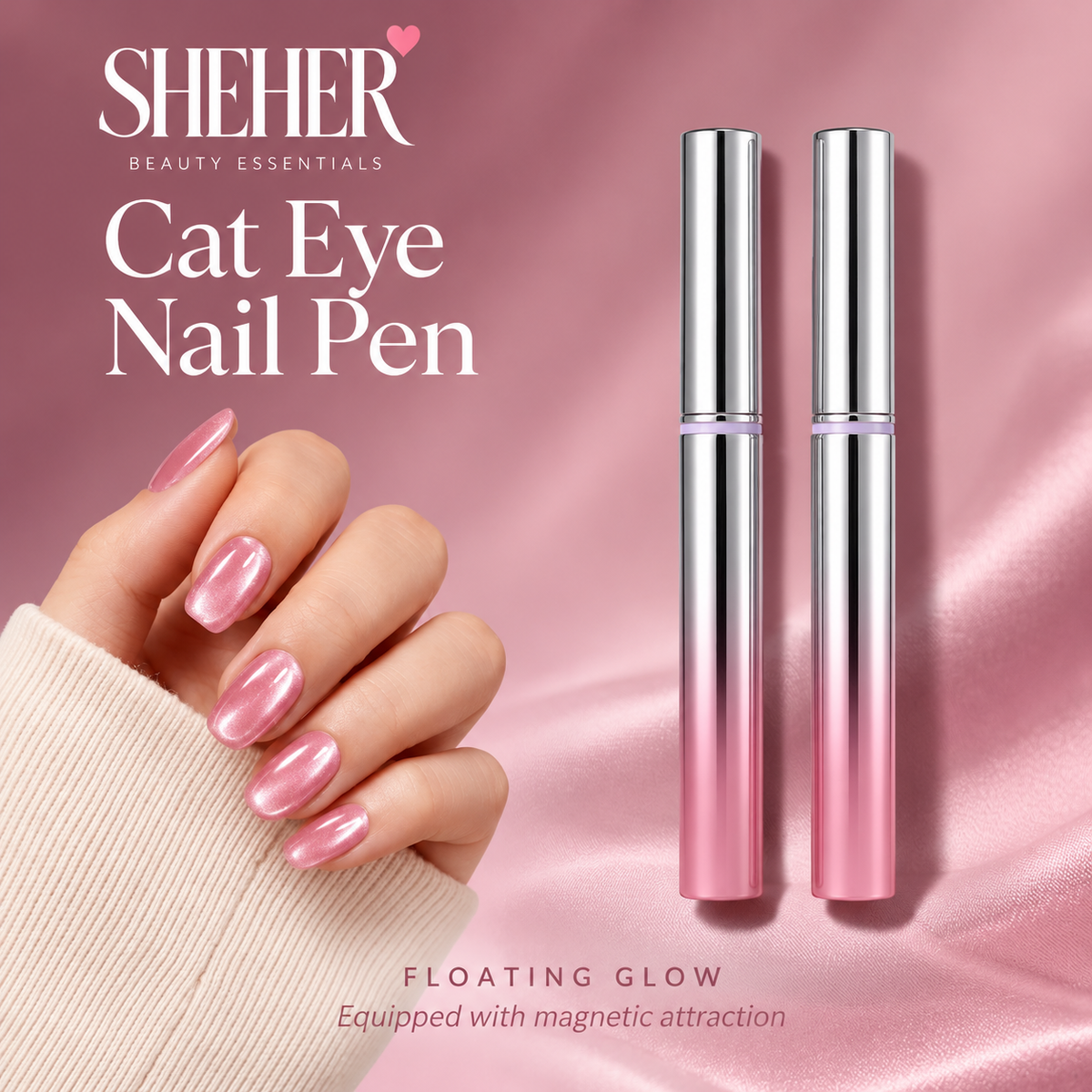 Sheher 7-in-1 Magnetic Cat Eye Nail Gel Pen Portable