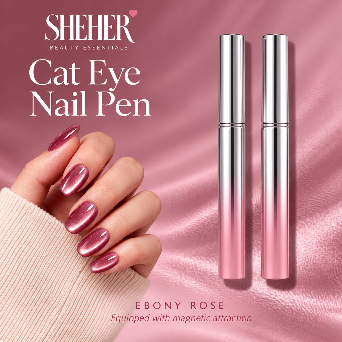 Sheher 7-in-1 Magnetic Cat Eye Nail Gel Pen Portable